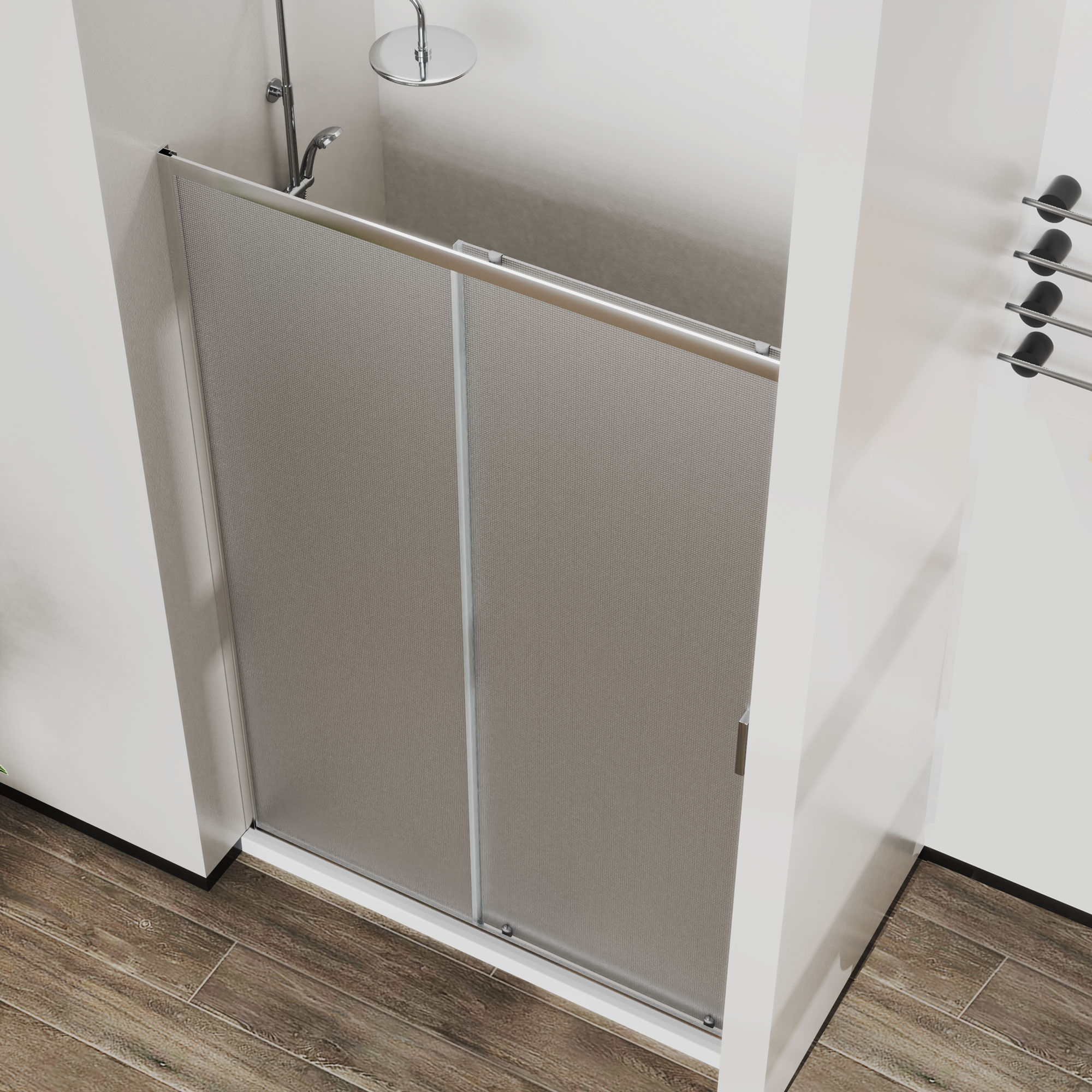 Душевая дверь City VDS-5CT130MT, 1300, хром, стекло текстурное - Gidratop.ru изображение