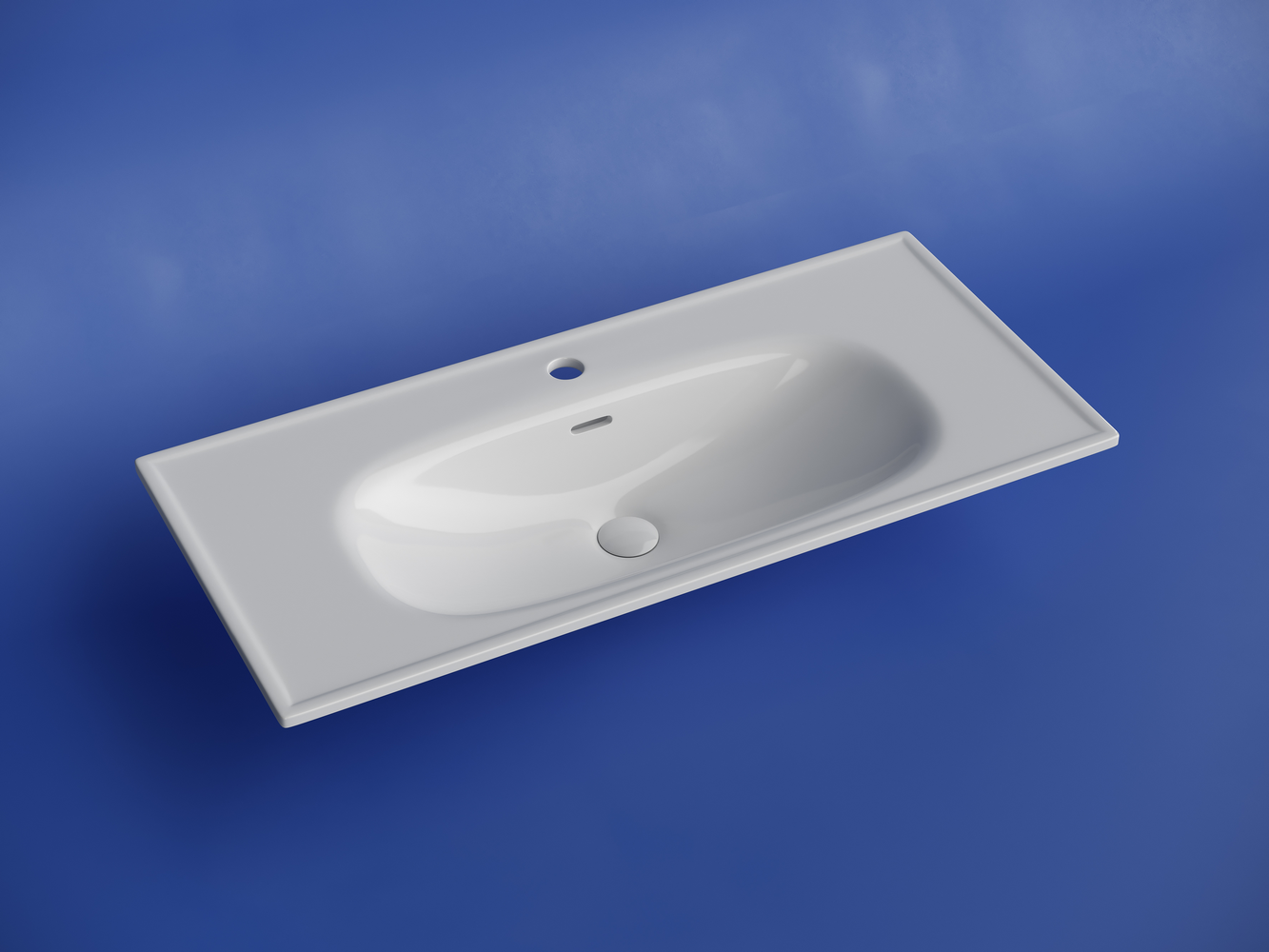 Раковина накладная CERAMICANOVA Sabo с отверстием под смеситель 1000x460x130 белый - Gidratop.ru изображение