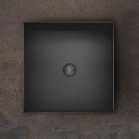 GESSI 316 раковина 400x400 мм., для установки на столешницу, без перелива, нержавеющая сталь, цвет Black Metal Brushed PVD - Gidratop.ru изображение