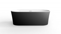 Акриловая ванна BELBAGNO BB409-1700-800-W/NM Белая матовая внутри, черная матовая снаружи - Gidratop.ru изображение