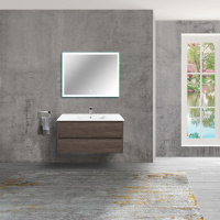 База под раковину Gio 100 подвесная, 2 выкатных ящика soft-close, R.Oak - Gidratop.ru изображение