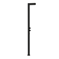 GESSI OUTDOOR душевая стойка для установки на улице, напольная, на 2 выхода, без ручек, ручного душа и верхнего душа, внешняя часть, цвет Black XL - Gidratop.ru изображение