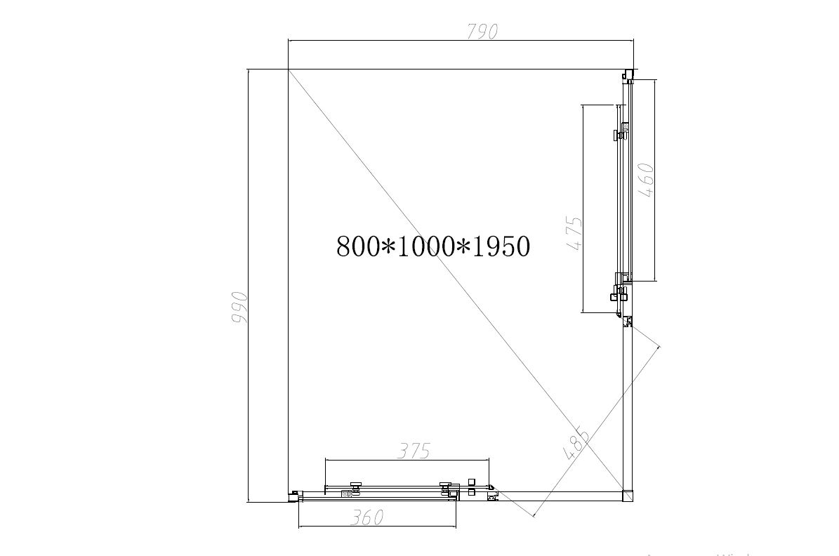 Душевой уголок Slim-N VSS-4SN8010CLBN, 1000*800, брашированный никель, стекло прозрачное - Gidratop.ru изображение