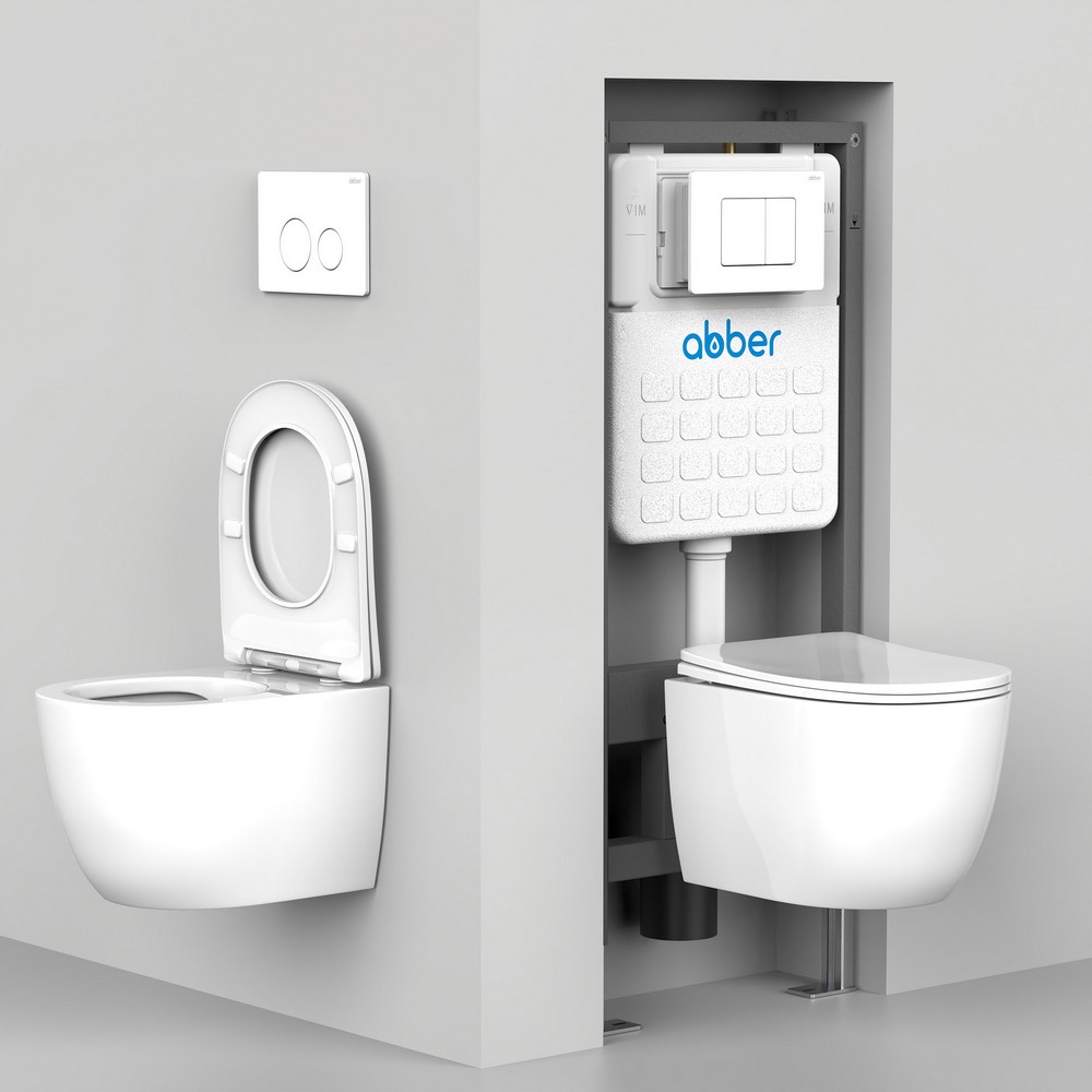 Унитаз ABBER Bequem AC1102 подвесной белый, безободковый - Gidratop.ru изображение