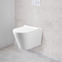 Унитаз подвесной Vito VT1-23 безободковый, цвет белый, ультратонкое soft-close сиденье - Gidratop.ru изображение