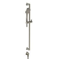 Gessi Emporio shower штанга в комплекте с душевой лейкой, шланг 1,50 м и вывод воды, цвет: Finox Brushed Nickel - Gidratop.ru изображение