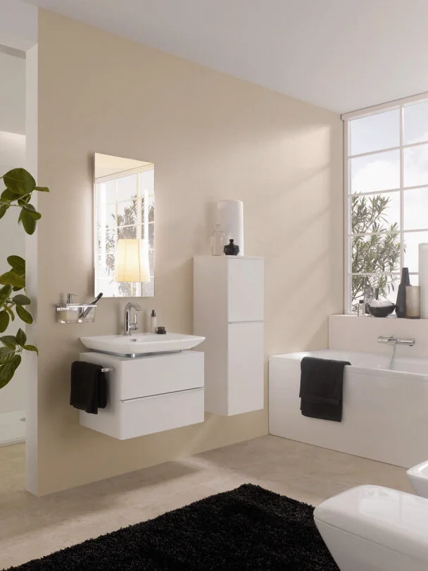 Тумба под раковину Laufen Palace New 4.0125.2.075.475.1, белый глянец, 2 выдвижных ящика - Gidratop.ru изображение