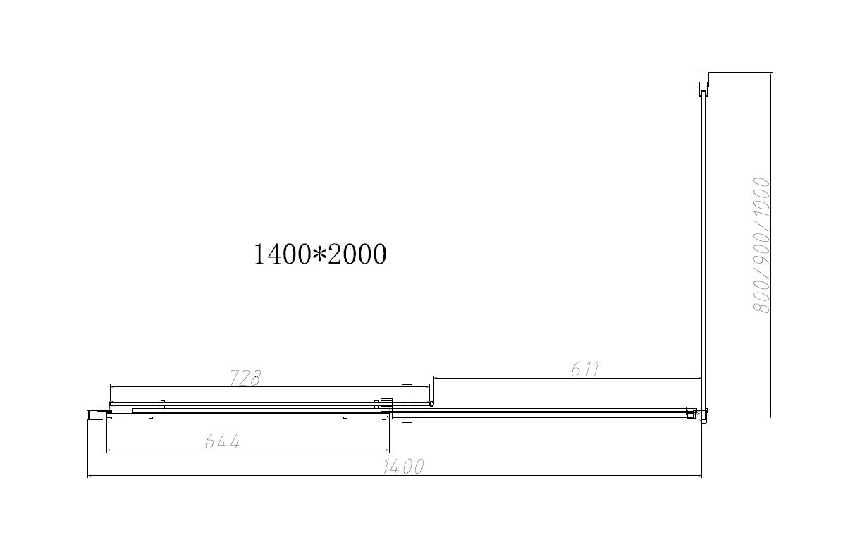 Душевой уголок Dice VSR-4D1014CLGM, 1400*1000, вороненая сталь, стекло прозрачное - Gidratop.ru изображение