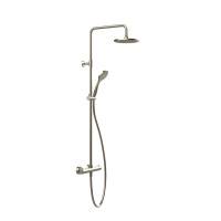 Gessi Emporio shower настенный смеситель-термостат, душевая головка, переключатель, штанга, шланг, душ, цвет: Finox Brushed Nickel - Gidratop.ru изображение