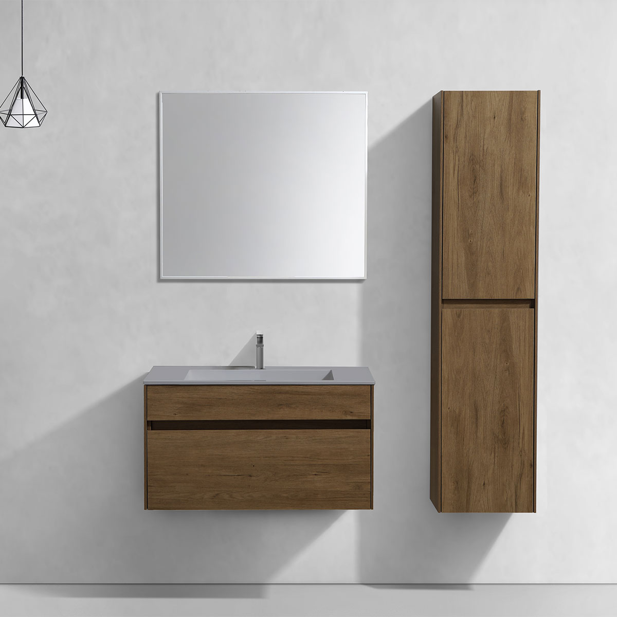 База под раковину Chiara 800 подвесная, 1 выкатной ящик soft-close, T.Oak - Gidratop.ru изображение