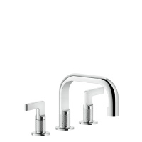GESSI INCISO смеситель для раковины на 3 отверстия с донным клапаном, излив 140мм, h=145мм Цвет: хром - Gidratop.ru изображение