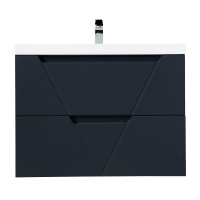 VITTORIA База под раковину подвесная с двумя выкатными ящиками, Grigio Opaco, 800x450x570, VITTORIA-800-2C-SO-GO-P - Gidratop.ru изображение
