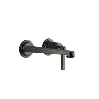 GESSI VENTI20 смеситель для раковины настенный, встраиваемый, однорычажный, излив 201 мм., внешняя часть, цвет Black Metal Brushed PVD - Gidratop.ru изображение