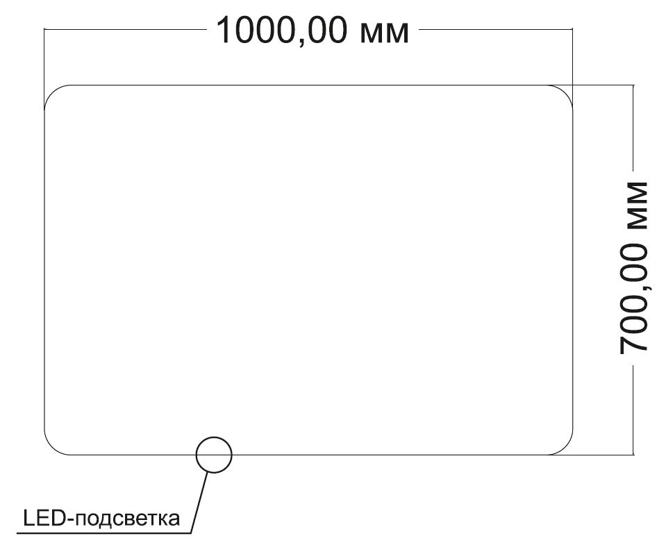 Зеркало LED VLM-3BE1007-2 1000х700 c сенсорным выключателем и диммером, антизапотевание - Gidratop.ru изображение