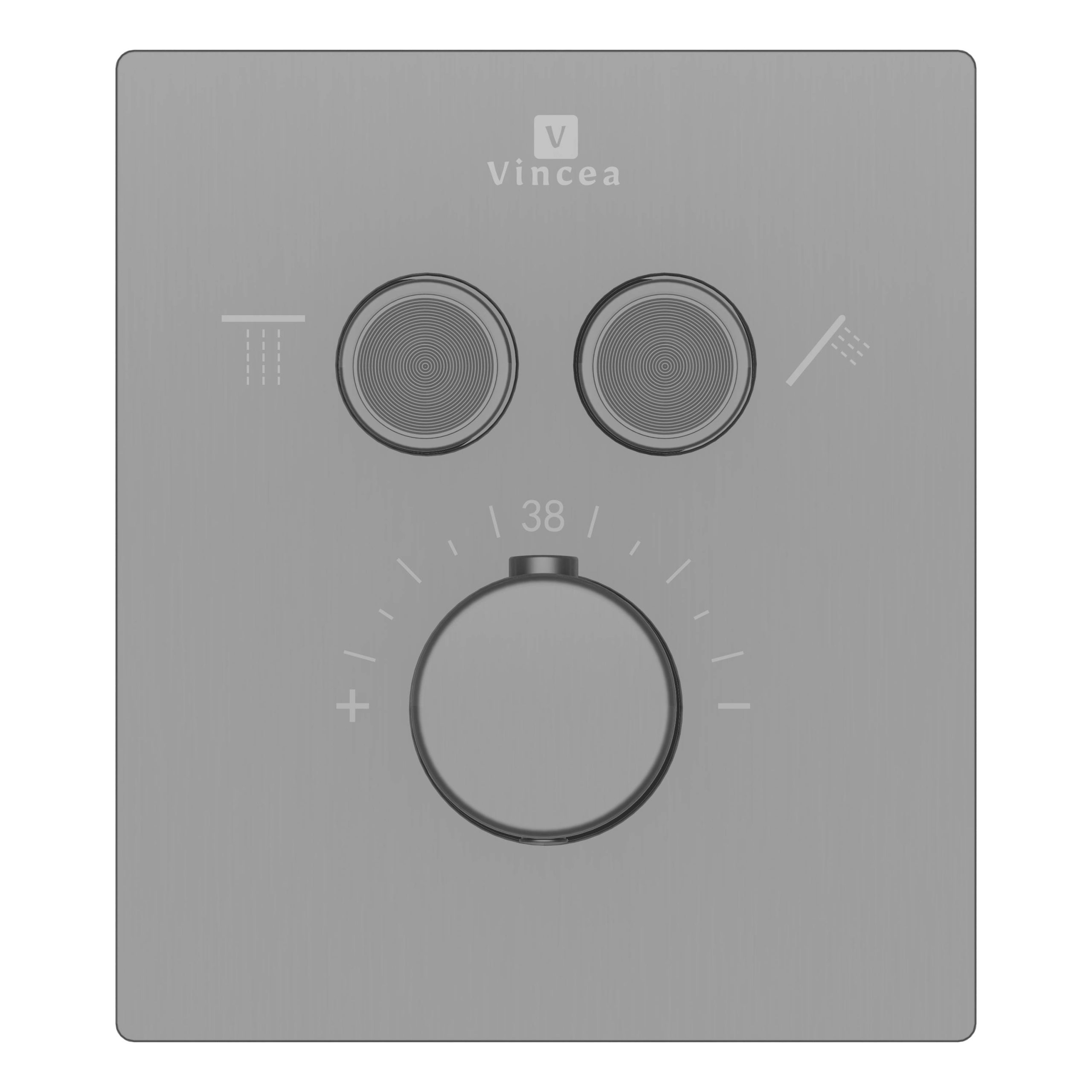 Душевой комплект Inspire VSFW-3I21MT4RGM встраиваемый, термостат, двухрежимный, вороненая сталь - Gidratop.ru изображение