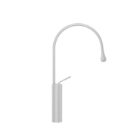 Gessi Goccia смеситель для раковины на 1 отверстие, высокий, излив 244мм R=125, цвет: белый - Gidratop.ru изображение