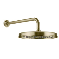 GESSI VENTI20 верхний душ Oslash;328 мм., с настенным держателем 389 мм., цвет Brushed Brass PVD - Gidratop.ru изображение