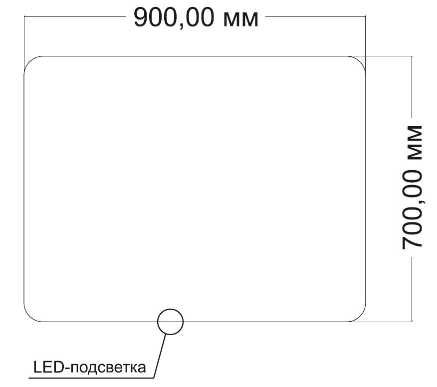 Зеркало LED VLM-3BE9007 900х700 c сенсорным выключателем и диммером - Gidratop.ru изображение