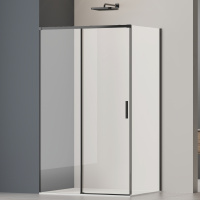 Душевой уголок Soft 2 VSR-3SO28010CLB, 1000*800, черный, стекло прозрачное - Gidratop.ru изображение