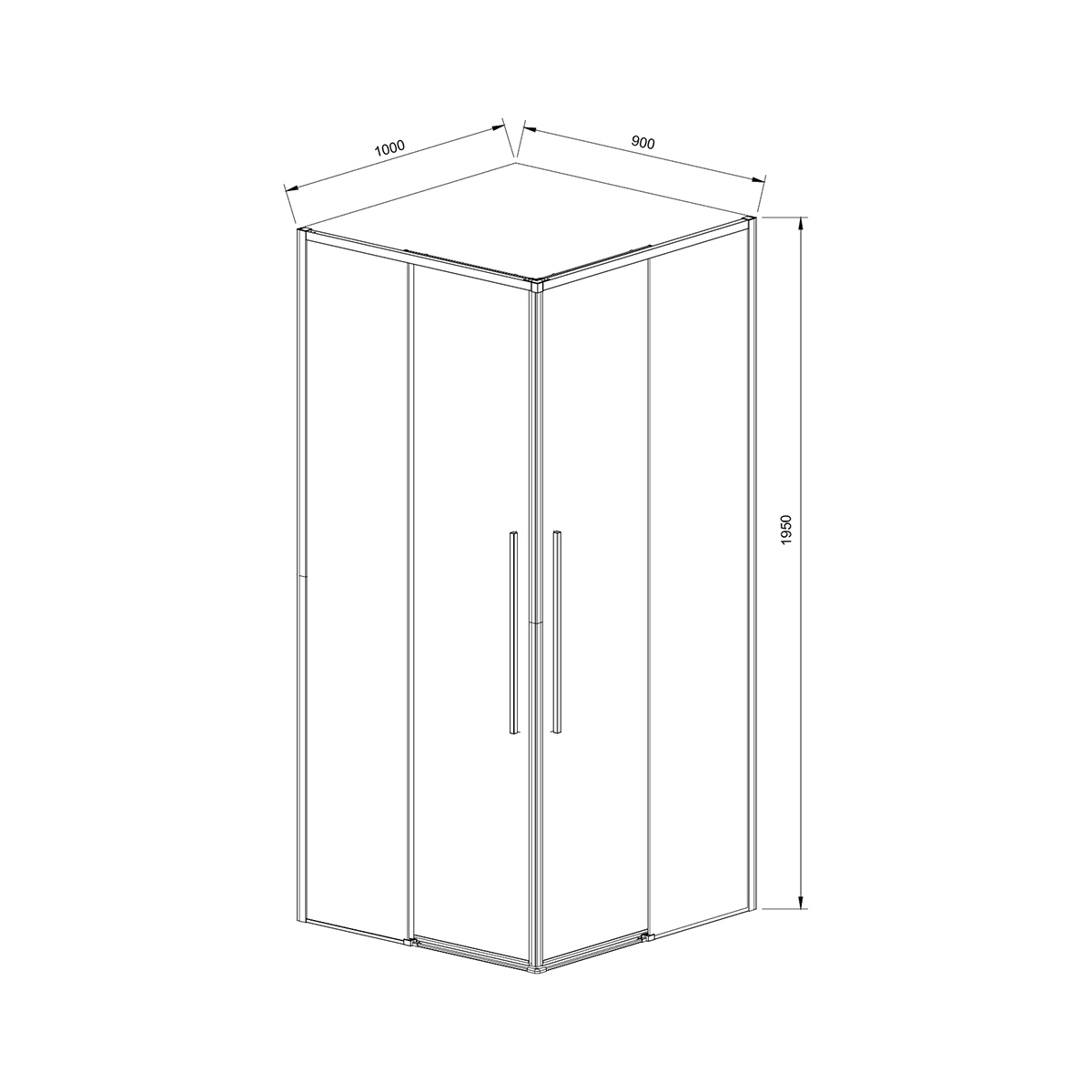 Душевой уголок Slim-N VSS-4SN9010CGB, 1000*900, черный, стекло тонированное - Gidratop.ru изображение
