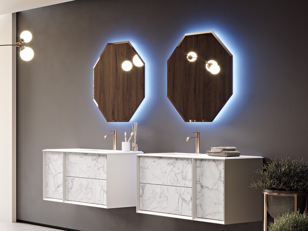 Зеркало со встроенной LED подсветкой  45079, 80x80x3 - Gidratop.ru изображение