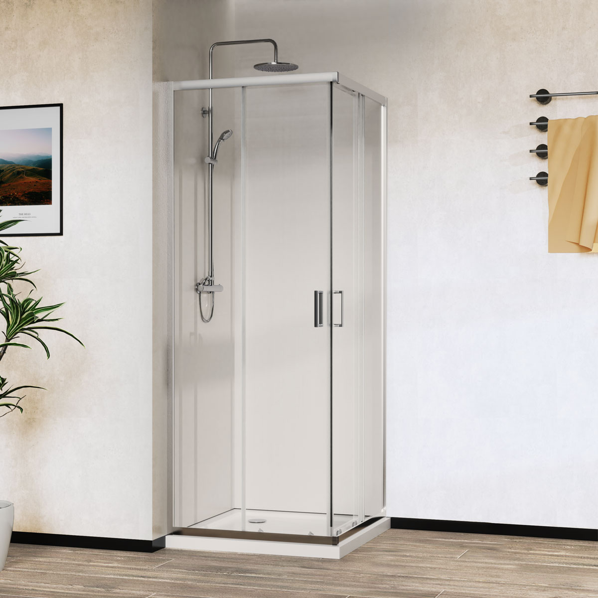 Душевой уголок City VSS-5CT800CL, 800*800, хром, стекло прозрачное - Gidratop.ru изображение