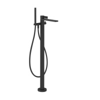 GESSI  INVERSO RIGATO внешняя часть напольного смесителя для ванны с перекл и ручным душем , цвет: Matte Black - Gidratop.ru изображение