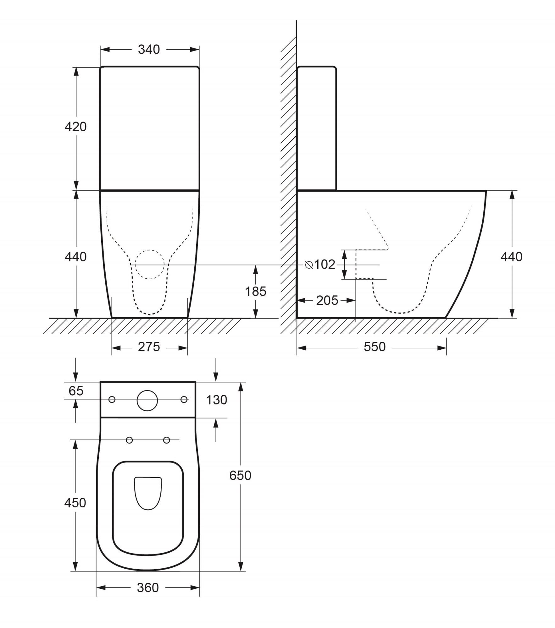 Чаша напольного унитаза CEZARES LUX CZR-159-CPR - Gidratop.ru изображение