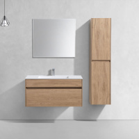 База под раковину Chiara 1000 подвесная, 1 выкатной ящик soft-close, N.Oak - Gidratop.ru изображение