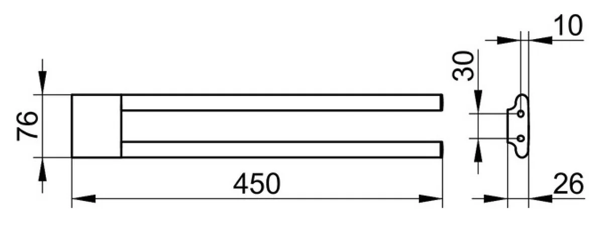 Полотенцедержатель Keuco Edition 400 11518010000 двойной, 45 см, хром - Gidratop.ru изображение