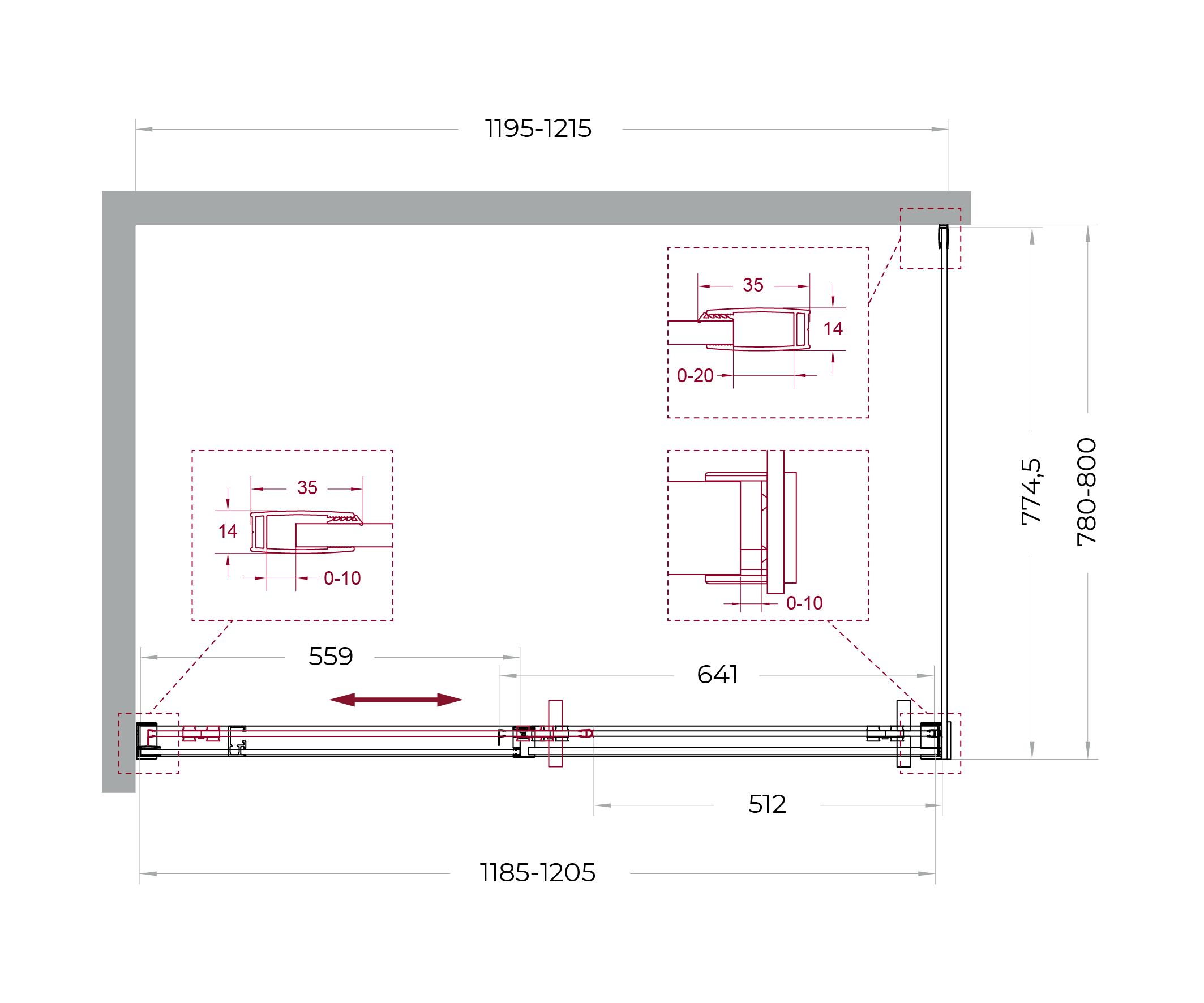 Душевой уголок BelBagno SOFT_CLOSE-1-AH-1-120/80-C-GM - Gidratop.ru изображение
