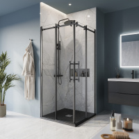 Душевой уголок BelBagno MARINO-A-2-100-C-NERO - Gidratop.ru изображение