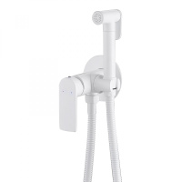 Смеситель ABBER Weiss Insel AF8025W с гигиеническим душем, белый - Gidratop.ru изображение