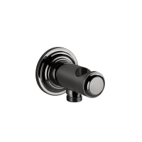 GESSI VENTI20 подвод воды с держателем ручного душа, цвет Black Metal PVD - Gidratop.ru изображение