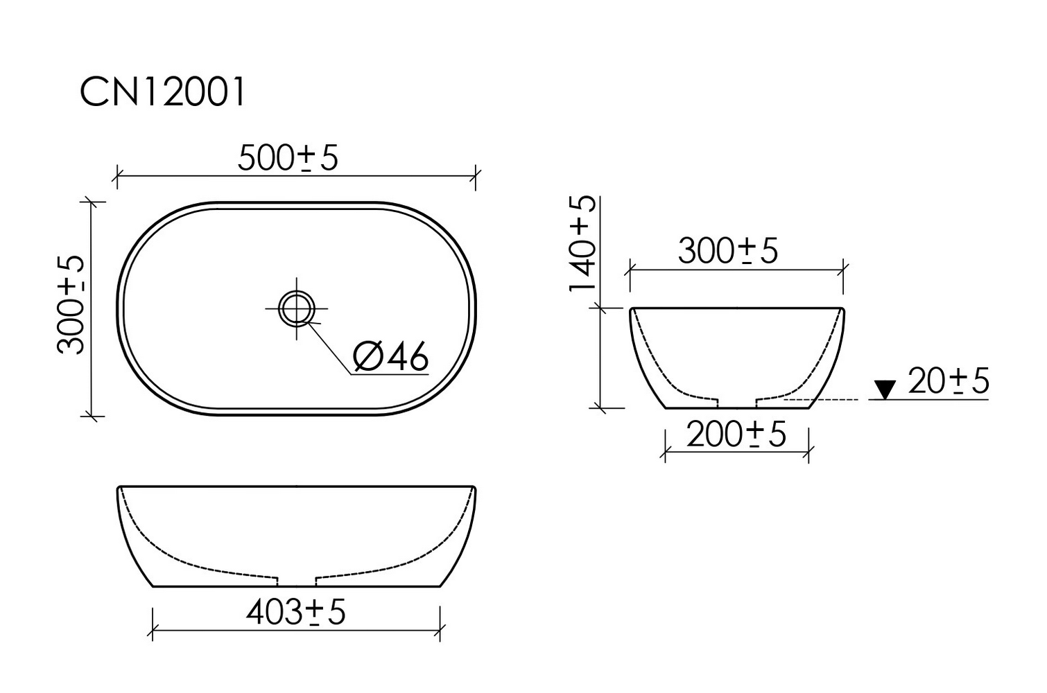 Раковина CERAMICANOVA Twist накладная овальной формы 500x300x140 белый матовый CN12001MW - Gidratop.ru изображение