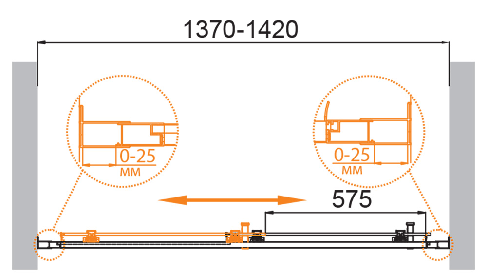 Душевая дверь CEZARES MOLVENO-BF-1-140-C-Cr-IV - Gidratop.ru изображение