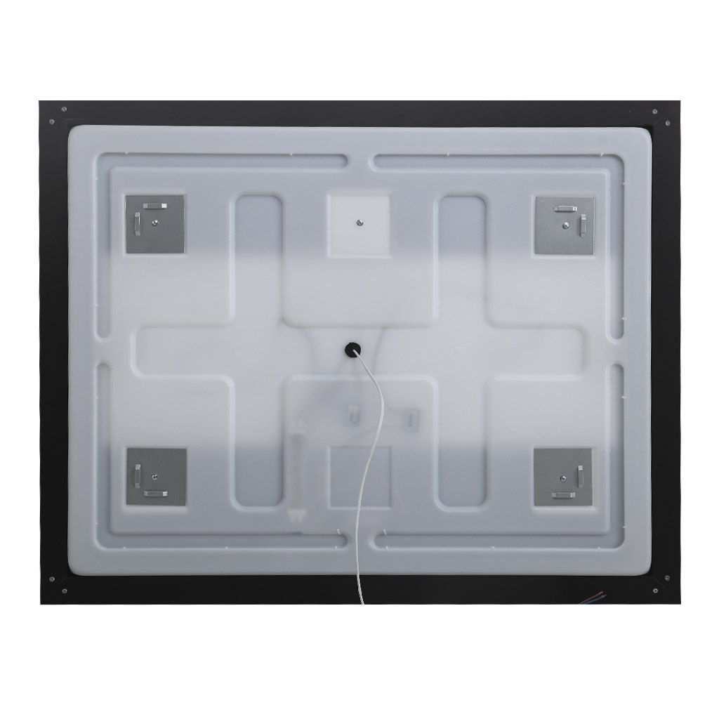 Зеркало в алюминиевой раме со встроенным светильником и сенсорным выключателем по периметру рамы, SPC-KRAFT-1400-800-SENS-NERO, 1400x800x32 мм - Gidratop.ru изображение