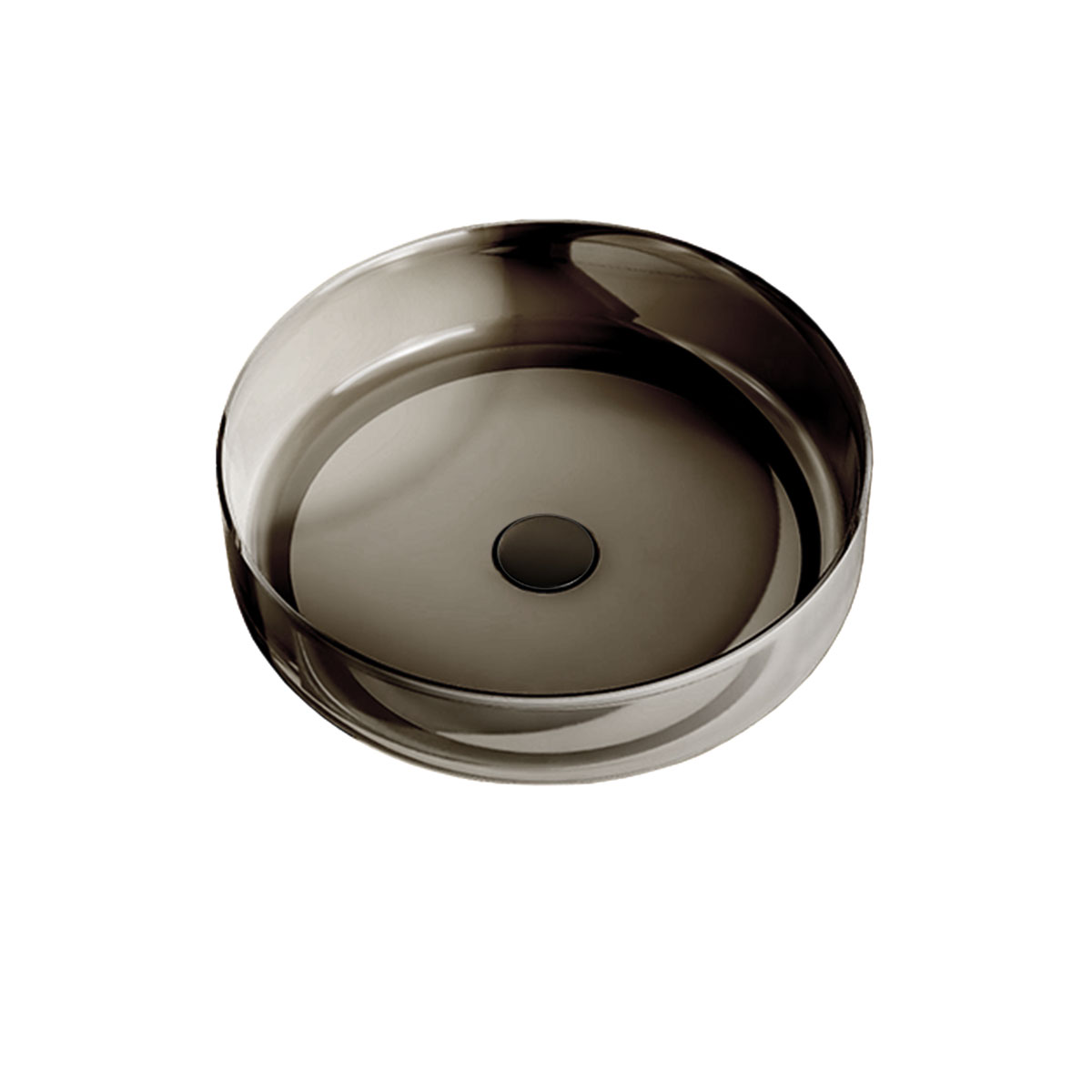Раковина прозрачная Vincea VBS-6T16B, 450*450*130, накладная, цвет черный - Gidratop.ru изображение