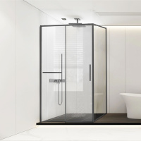 Душевой уголок Slim Soft VSR-1SS9011CLGM, 1100*900, вороненая сталь, стекло прозрачное - Gidratop.ru изображение