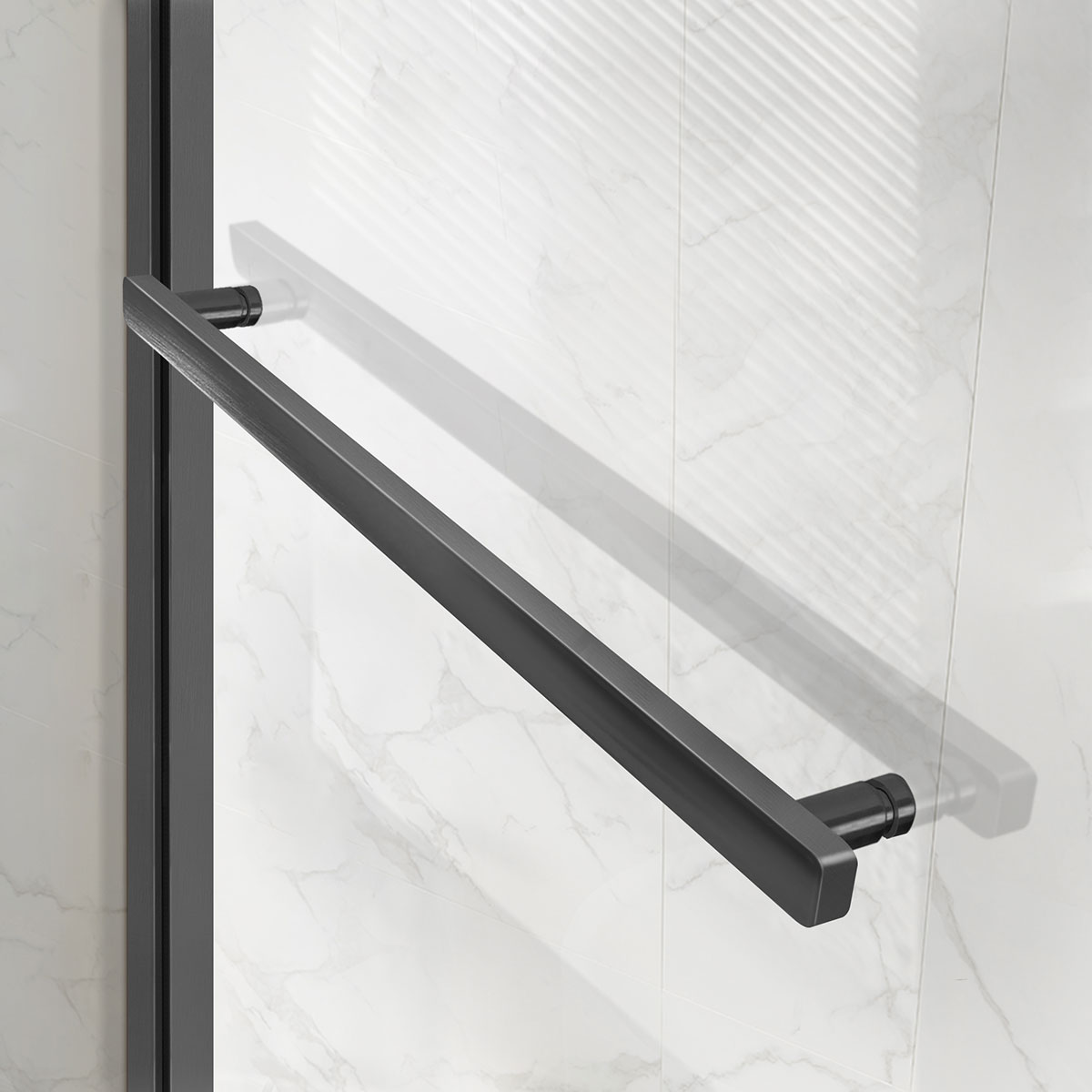 Душевой уголок Slim Soft VSR-1SS9011CLGM, 1100*900, вороненая сталь, стекло прозрачное - Gidratop.ru изображение