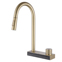 Смеситель ABBER Wasser Kreis AF8114G для кухни с выдвижной лейкой, золото матовое - Gidratop.ru изображение