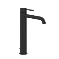 GESSI 316 смеситель для раковины на 1 отверстие, высокий, h=305мм, с донным клапаном, излив 156мм, цвет: Black XL - Gidratop.ru изображение