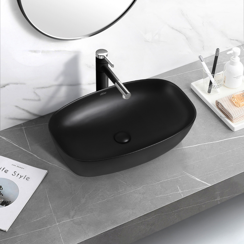 Раковина накладная ABBER Rechteck AC2206MB черная матовая - Gidratop.ru изображение