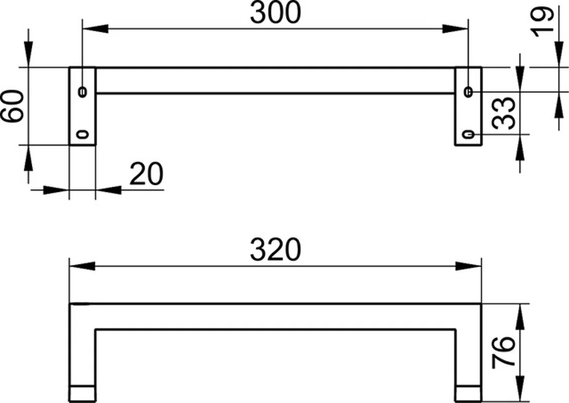 Поручень Keuco Edition 90 19107010000 Square, 320 мм, хром - Gidratop.ru изображение