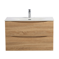 MARINO-CER-MINI База под раковину подвесная с двумя выкатными ящиками, Rovere Bianco, 796x390x500, MARINO-CER-MINI-800-2C-SO-WO-P