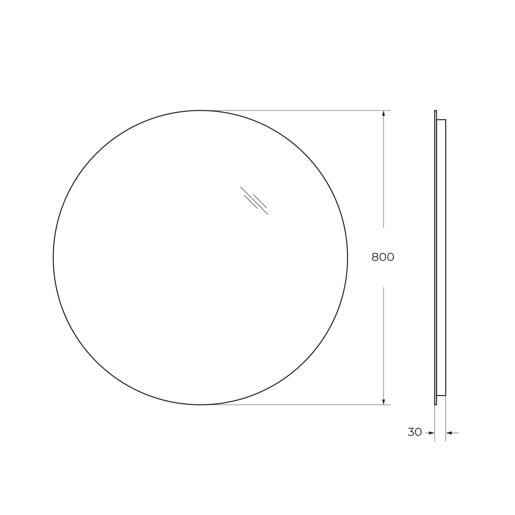 Зеркало с интерьерной подсветкой SPC-INT-800-LED, без выключателя, 12V, 220-240V, 800x30 - Gidratop.ru изображение