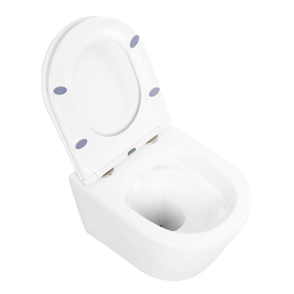 TRE Чаша унитаза подвесного c креплением и сиденьем дюропласт soft close BB8001CHR/SC - Gidratop.ru изображение