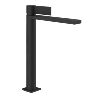 GESSI  INVERSO DIAMANTATO смеситель для раковины высокий с донным клапаном StopGo и соединительными шлангами, цвет: Matte Black - Gidratop.ru изображение