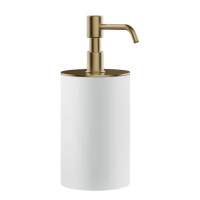 GESSI Rilievo дозатор для жидкого мыла, настольный, колба белая, цвет warm bronze brushed pvd - Gidratop.ru изображение