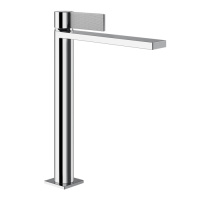 GESSI  INVERSO DIAMANTATO смеситель для раковины высокий с донным клапаном StopGo и соединительными шлангами, цвет: хром - Gidratop.ru изображение